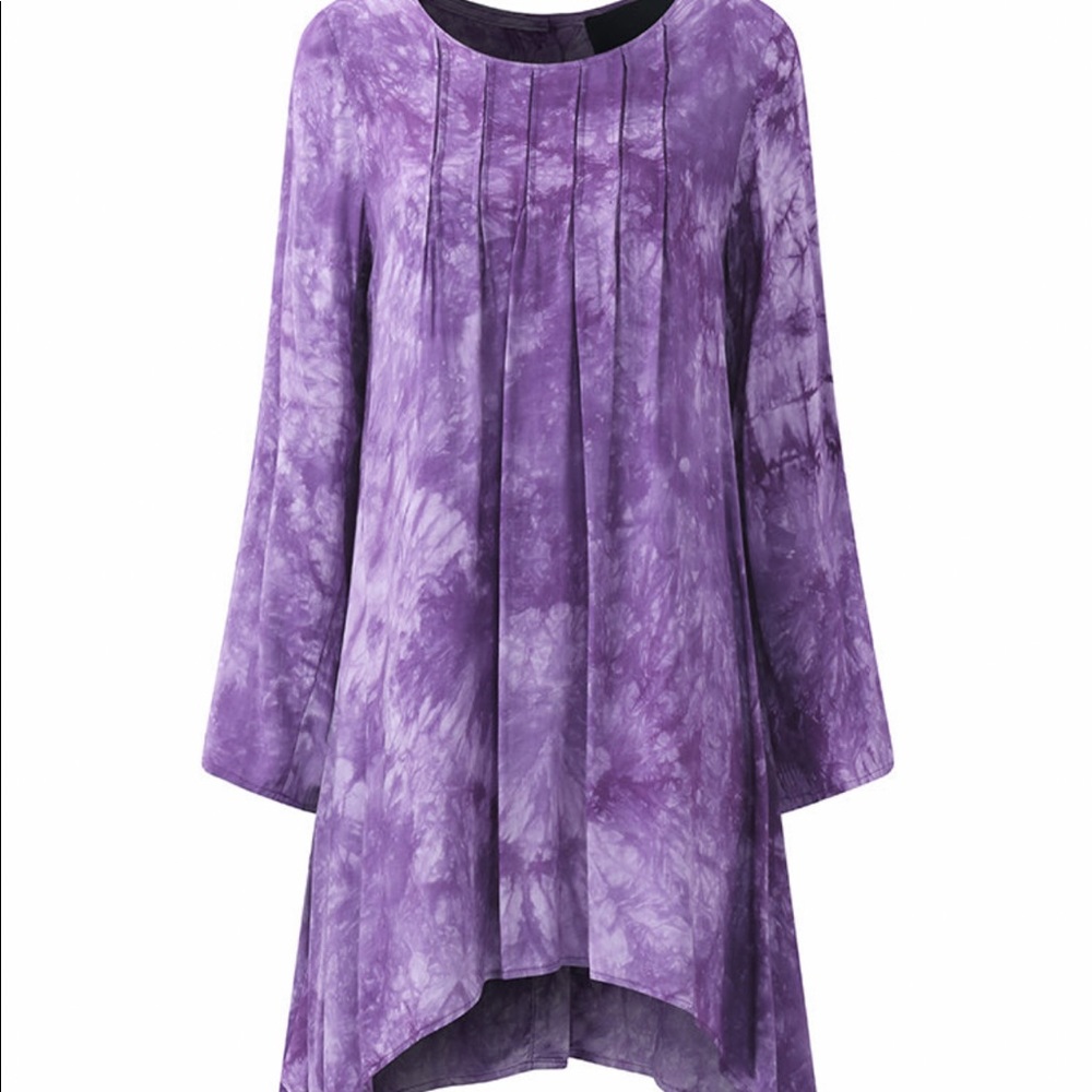 Gracila Tie-dye Purple Tunic NWT XL handkerchief